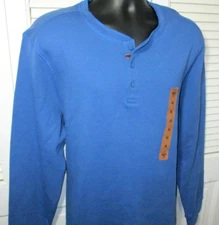 NWT~COPPER & OAK SUPPLY L/S Henley Sweatshirt~Men's XL~Blue