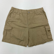 Columbia Sportswear Mens Cargo Shorts Beige Cotton Flat Front Pockets Knit Large