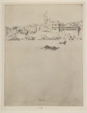 LUMSDEN BENARES MOSQUE GANGES RIVER Vintage 1928 Print of an Etching
