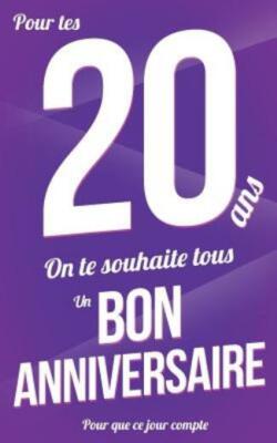 Bon Anniversaire - 20 Ans: Violet - Carte Livre D'or Pour Que Ce Jour Compt...