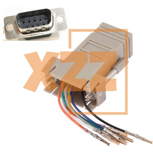 Extender Male DB9 to RJ45 Female RS232 Female M/F Adapter Connecter Convertor M8 - Afbeelding 3 van 4