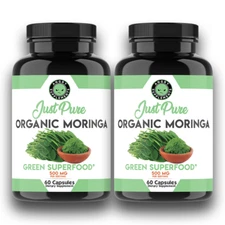 Moringa Oleifera Organic, Natural, 100% Pure Pills - 120 Count - 2 Pack