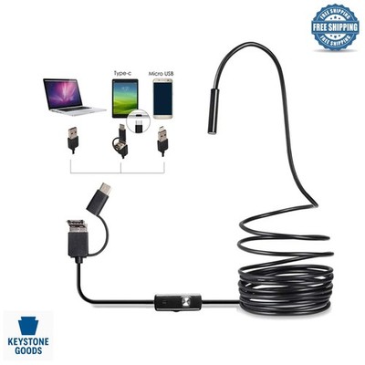 HD 3 in 1 Inspection Camera with Adjustable LED & USB Connectivity for Easy Use