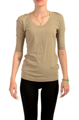 Hugo Boss Women's ''Effilie2'' Beige Wool Crewneck T-Shirt Top US S IT 40