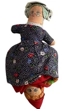 Vintage Topsy Turvy Little Red Riding Hood Wolf Grandma Flip Reverse Rag Doll