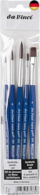 Da Vinci Pinselset mit 5 FORTE Basic rund und flach, Blau