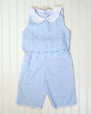 Y2K two piece girl set capris vintage blue size 4T spring Bella Bliss Blue