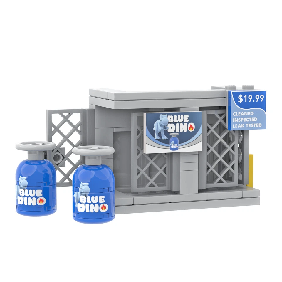 Gasolinera de intercambio de propano “Blue Dino” - Juego de construcción impreso personalizado - Minifigura Foto 3 de 4