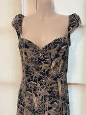 Reformation Never Worn Cap Sleeve Blue And White Tropical Midi Dress Size 4