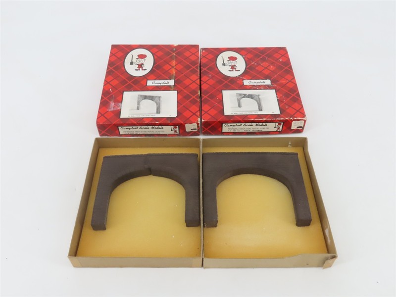 LOT of 2 HO Scale Campbell 348-250 Double Track Stone Tunnel Portals 