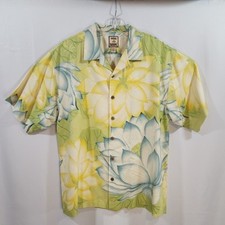 Vintage Tommy Bahama 100 silk floral button up short sleeve shirt men's size XL