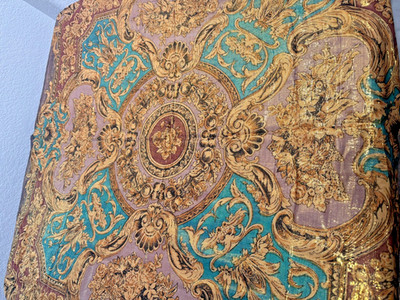 VTG Metallic  Square Scarf ATG San Francisco 40 x40  All That Glitters Gold Teal