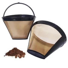 Reusable #4 Cone Style Coffee Filter for Cuisinart, Black & Decker Cone Shaped