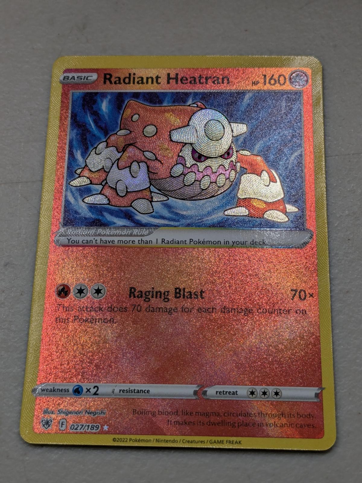 Radiant Heatran 027/189 Radiant Rare Astral Radiance Pokemon Holo Near Mint