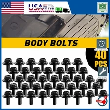 Body Bolts Screw Fastener Fender M6-1.0x 16mm Long-10mm Hex- 17mm 40X Washer