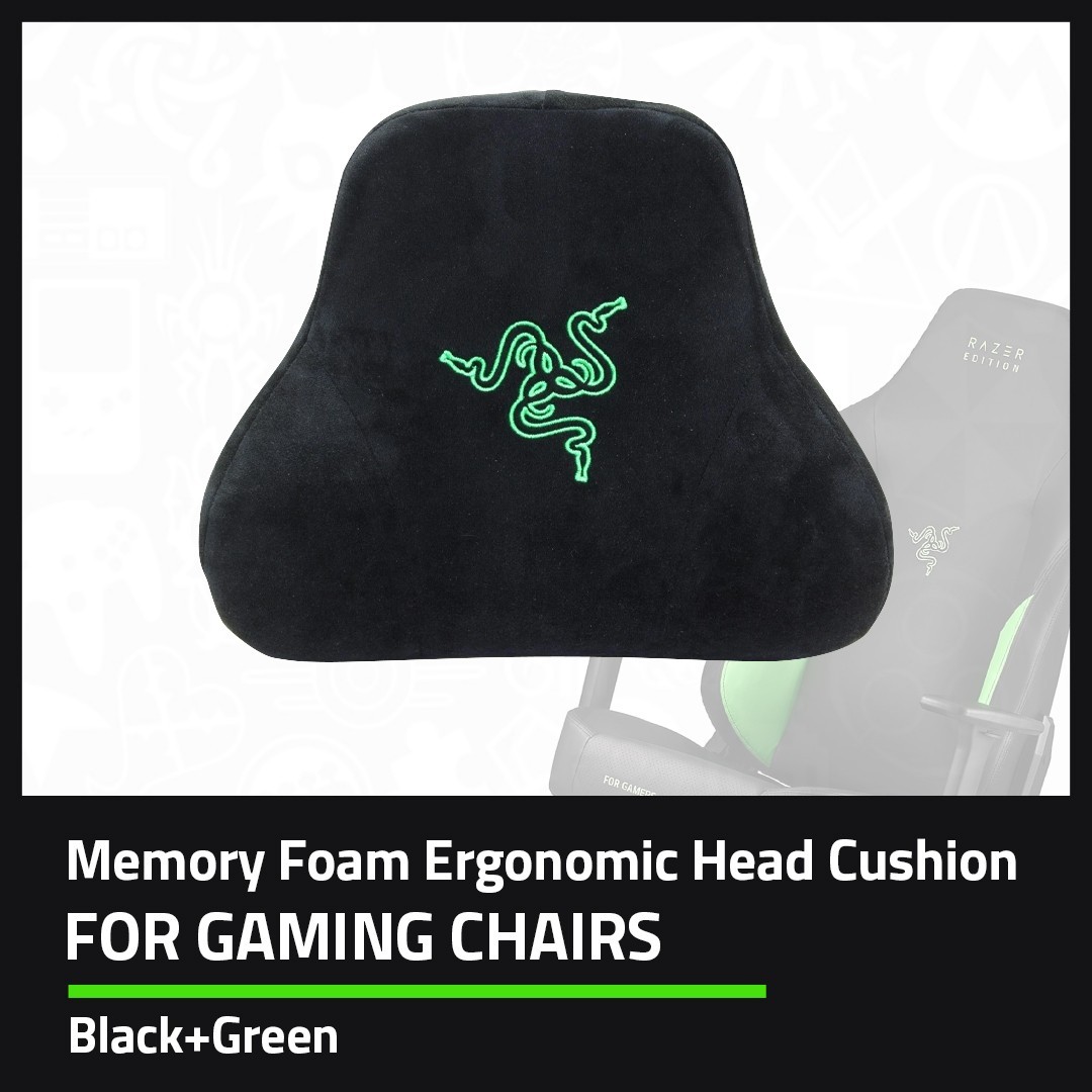 Razer Memory Foam Head Cushion for Gaming Chairs | 1 Strap | Black