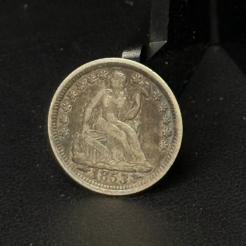 1853 US Seated Liberty Half Dime 5C Silver Coin