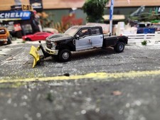 1/64 greenlight custom ford f350 dually flat bed with plow