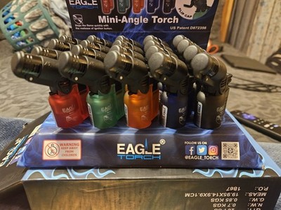 Lot of 20 Eagle Torch ANGLE SINGLE Torch Lighter Butane Refillable