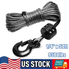Synthetic Winch Rope Kit - 14 X 50ft - 9500lbs Load Capacity For Atv Suv Utv Synthetic Winch Rope Kit - 14 X 50ft - 9500lbs Load Capacity For Atv Suv Utv
