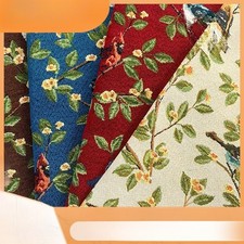 1M Jacquard Stoff Nähen Blumenmuster Vogel Embroideried DIY Bag Sofa Kissen Rand