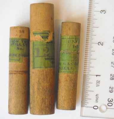 Vintage Lot of 3 Wood Box of Union Twist Drill Bits 18 total P8185