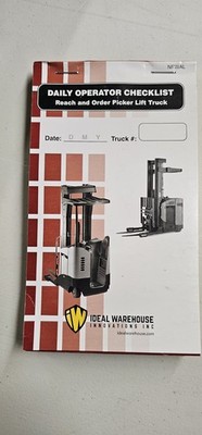 Replacement Checklist 70-1077 for  Warehouse reach and order picker lift truck