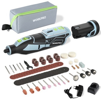 WORKPRO Akku Multifunktionswerkzeug 12V mit 114 Zubehör 7500-32000 U/min