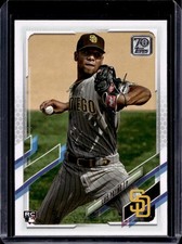 Luis Patiño 2021 Topps #205b Pitching, gray pinstripe uniform Rookie SP
