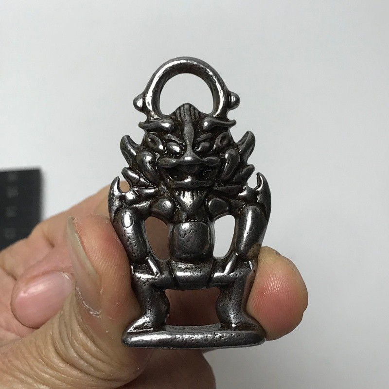 Old Tibetan Buddhism Iron Mahakala Pendant, Thokcha Protective Amulet