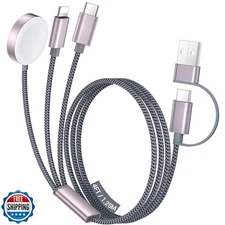 Temdan for Travel Essentials,3 in 2 USB C Cable for Apple Watch Charger/iPhon
