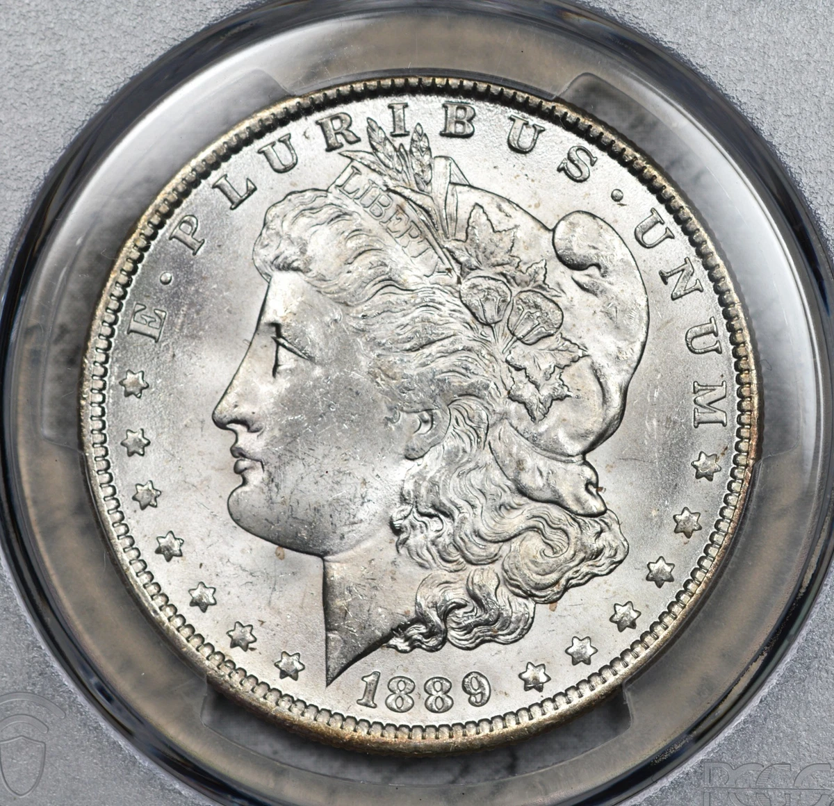 PCGS Certified MS 63 Graded 1889 Year Morgan US Dollars (1878-1921