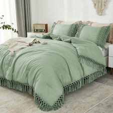 Andency Comforter King Size Set Sage Green, 3 104"x90" , Green