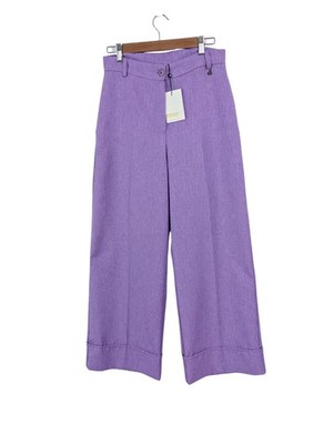 Dixie Hose weites Bein hoher Bund M UK 10 12 lila Made in Italy