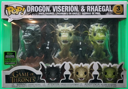 Funko Pop! Vinyl: Game of Thrones- Drogon, Viserion, & Rhaegal-3 Pack - B&N/ECCC