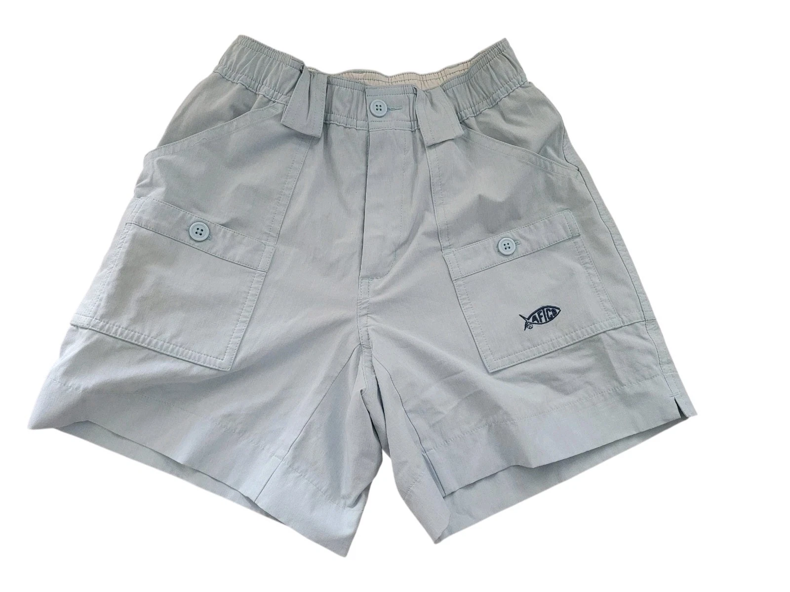 AFTCO ORIGINAL FISHING SHORTS LIGHT BLUE MENS SIZE 26