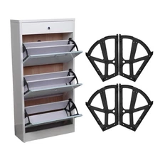 2 Layers Shoes Drawer Cabinet Hinges Flip Frames Black Shoe Cabinet Fittings ...