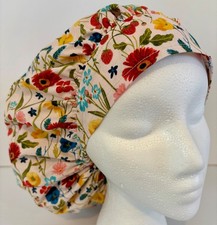 Wild Flowers Print Size Large Medical Bouffant Scrub Cap Surgery Hat