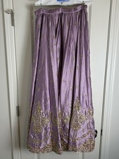 Indian Lehenga Skirt Purple Embroidered Floral wedding Party Ethnic Wear
