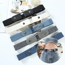 No Buckle Invisible Elastic Waist Belt Adjustable Unisex Jeans Dress UK