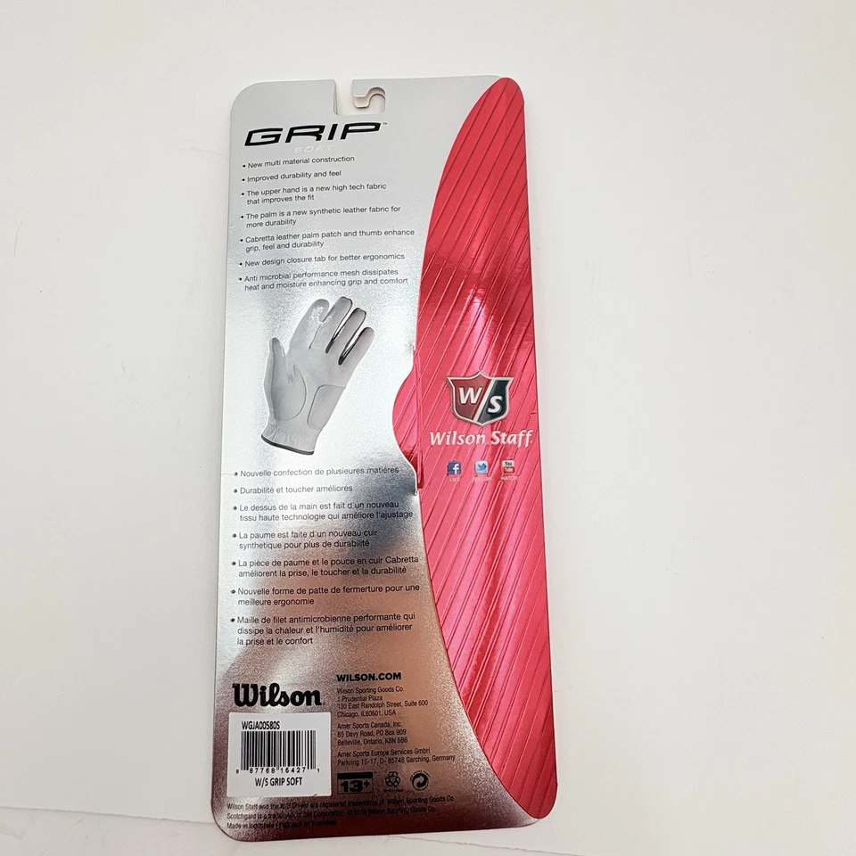 Guante de golf blanco suave con agarre Wilson Staff para hombre diestro pequeño nuevo Foto 2 de 4
