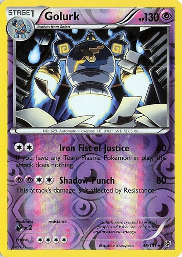 Golurk 46/101 REVERSE HOLO Plasma Blast NM