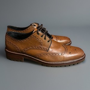 J&M Est 1850 Men’s Brown Leather Wing Tip Dress Shoes 20-1896 US Size 13 J & M 1850 Mens Shoes Size 8.5 Tan Leather Wingtip Johnston  main image 2