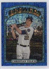 2021 Topps Heritage Blue Sparkle Chrome Christian Yelich #251 0bl9