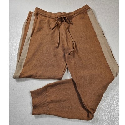 Saturday Sunday Anthropologie Knit Joggers Brown Cream Stripe Lounge Pants 1X