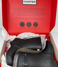 HUNTER Original Matte Black Short O Waterproof Rain Boots Womens 7 1881032 A29
