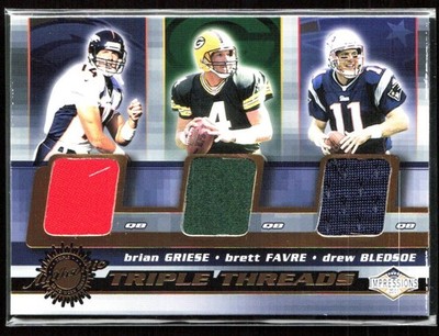 Brian Griese/Brett Favre/Drew Bledsoe 2001 First Impressions Triple Threads