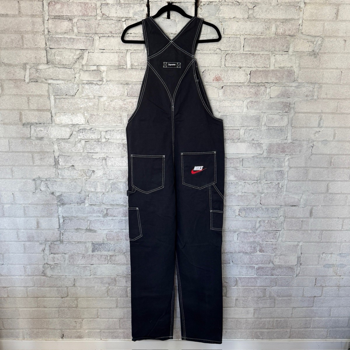 NIKE Supreme Cotton Twill Overalls AR5575-010 Black | eBay