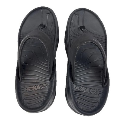HOKA Ora Recovery Flip Flop Sandals Women 8 Black Comfort Orthopedic Thong