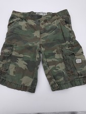 The Childrens Place Boys Green Camo Cargo Shorts 10 Elastic Waist